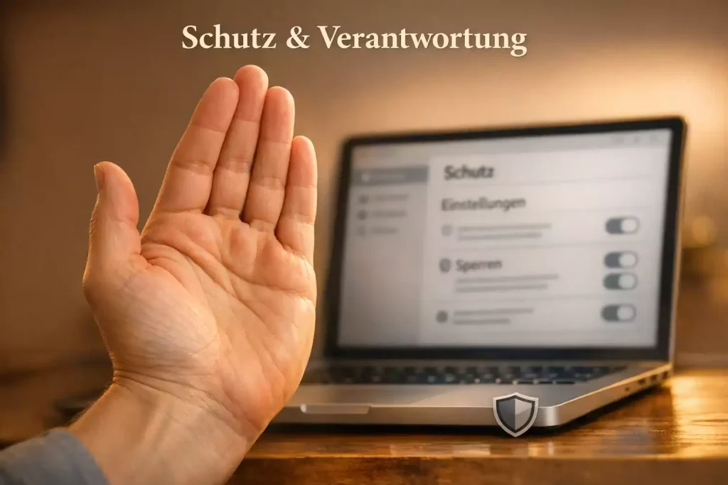 Spielerschutz bei eSport-Wetten — Schild-Symbol und schützende Hand als Zeichen für verantwortungsvolles Wetten