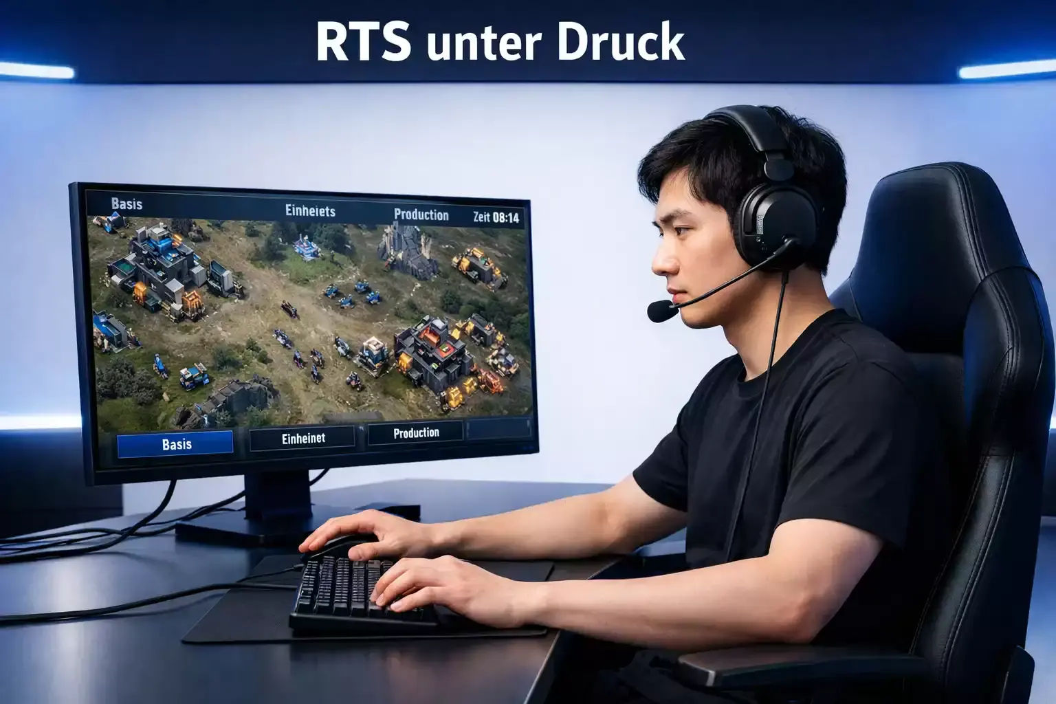 StarCraft 2 Wetten — Profispieler bei einem GSL-Turnier vor Bildschirmen mit Echtzeit-Strategiespiel